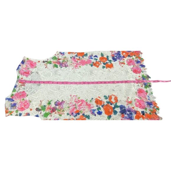 FERATELLI Women Lace Tunic Eyelet Sleeveless Knee Length Floral Sz L White 61-6 - Picture 14 of 15